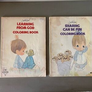 Vintage Precious Moments Coloring Books Jonathan & David 1979  (Lot of 2)